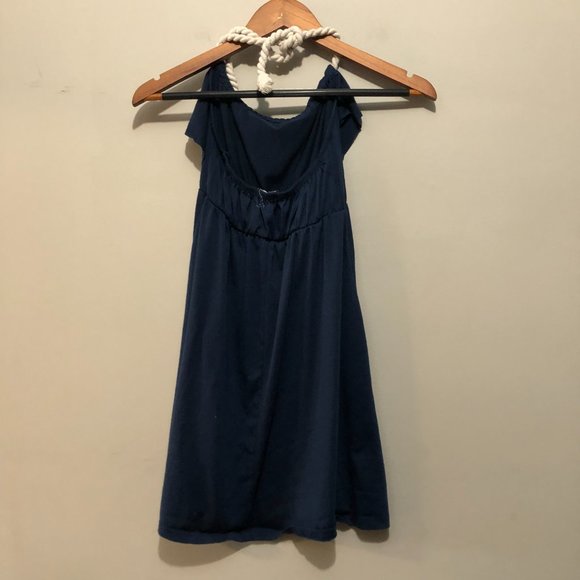 Derek Heart Halter Rope Neck Tank Top Navy Small - Picture 4 of 7